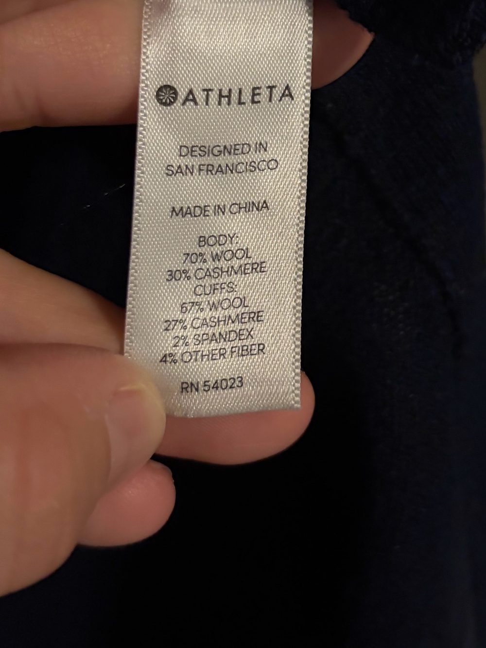 Athleta Stargazer Wool Cashmere Blend Colorblock Sweater Small Navy Tunic - Picture 8 of 9